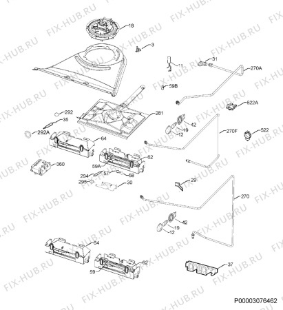 Взрыв-схема плиты (духовки) Zanussi ZCG63010XA - Схема узла Functional parts